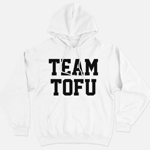 Team Tofu Ethical Vegan Hoodie (Unisex)-Vegan Apparel, Vegan Clothing, Vegan Hoodie JH001-Vegan Outfitters-X-Small-White-Vegan Outfitters