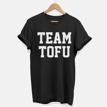 Load image into Gallery viewer, Team Tofu Ethical Vegan T-Shirt (Unisex)-Vegan Apparel, Vegan Clothing, Vegan T Shirt, BC3001-Vegan Outfitters-X-Small-Black-Vegan Outfitters