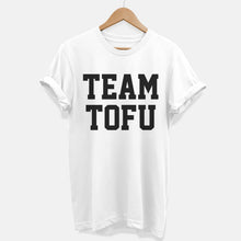 Load image into Gallery viewer, Team Tofu Ethical Vegan T-Shirt (Unisex)-Vegan Apparel, Vegan Clothing, Vegan T Shirt, BC3001-Vegan Outfitters-X-Small-White-Vegan Outfitters