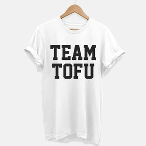 Team Tofu Ethical Vegan T-Shirt (Unisex)-Vegan Apparel, Vegan Clothing, Vegan T Shirt, BC3001-Vegan Outfitters-X-Small-White-Vegan Outfitters