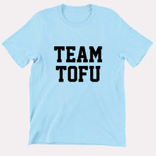 Laden Sie das Bild in den Galerie-Viewer, Team Tofu Kids T-Shirt (Unisex)-Vegan Apparel, Vegan Clothing, Vegan Kids Shirt, Mini Creator-Vegan Outfitters-3-4 Years-Pastel Blue-Vegan Outfitters