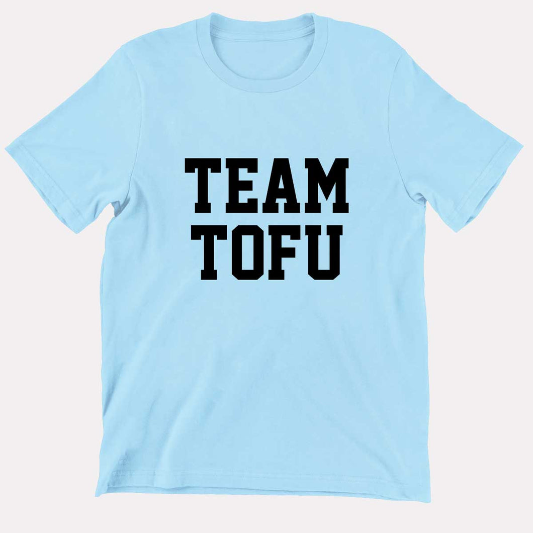 Team Tofu Kids T-Shirt (Unisex)-Vegan Apparel, Vegan Clothing, Vegan Kids Shirt, Mini Creator-Vegan Outfitters-3-4 Years-Pastel Blue-Vegan Outfitters