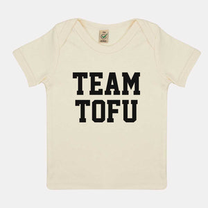 Team Tofu Vegan Baby T-Shirt-Vegan Apparel, Vegan Clothing, Vegan Baby Shirt, EPB01-Vegan Outfitters-3-6 months-Ecru-Vegan Outfitters