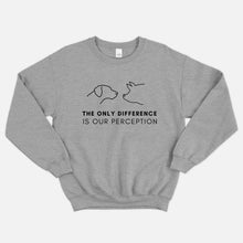 Load image into Gallery viewer, The Only Difference Is Perception Ethical Vegan Sweatshirt-Vegan Apparel, Vegan Clothing, Vegan Sweatshirt, JH030-Vegan Outfitters-X-Small-Grey-Vegan Outfitters