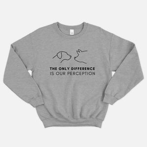 The Only Difference Is Perception Ethical Vegan Sweatshirt-Vegan Apparel, Vegan Clothing, Vegan Sweatshirt, JH030-Vegan Outfitters-X-Small-Grey-Vegan Outfitters
