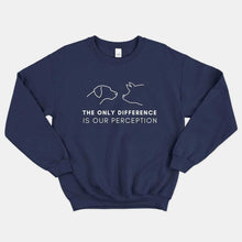 Laden Sie das Bild in den Galerie-Viewer, The Only Difference Is Perception Ethical Vegan Sweatshirt-Vegan Apparel, Vegan Clothing, Vegan Sweatshirt, JH030-Vegan Outfitters-X-Small-Navy-Vegan Outfitters