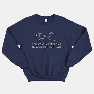 The Only Difference Is Perception Ethical Vegan Sweatshirt-Vegan Apparel, Vegan Clothing, Vegan Sweatshirt, JH030-Vegan Outfitters-X-Small-Navy-Vegan Outfitters