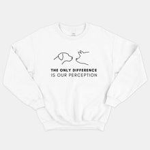 Laden Sie das Bild in den Galerie-Viewer, The Only Difference Is Perception Ethical Vegan Sweatshirt-Vegan Apparel, Vegan Clothing, Vegan Sweatshirt, JH030-Vegan Outfitters-X-Small-White-Vegan Outfitters
