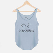 Laden Sie das Bild in den Galerie-Viewer, The Only Difference is Perception Women&#39;s Festival Tank-Vegan Apparel, Vegan Clothing, Vegan Tank Top, NL5033-Vegan Outfitters-X-Small-Cloudy Blue-Vegan Outfitters