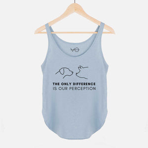The Only Difference is Perception Women's Festival Tank-Vegan Apparel, Vegan Clothing, Vegan Tank Top, NL5033-Vegan Outfitters-X-Small-Cloudy Blue-Vegan Outfitters