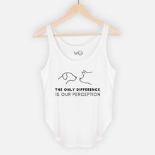 Load image into Gallery viewer, The Only Difference is Perception Women&#39;s Festival Tank-Vegan Apparel, Vegan Clothing, Vegan Tank Top, NL5033-Vegan Outfitters-X-Small-White-Vegan Outfitters