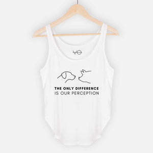 The Only Difference is Perception Women's Festival Tank-Vegan Apparel, Vegan Clothing, Vegan Tank Top, NL5033-Vegan Outfitters-X-Small-White-Vegan Outfitters