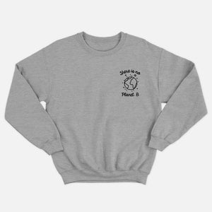 There Is No Planet B Corner Ethical Vegan Sweatshirt (Unisex)-Vegan Apparel, Vegan Clothing, Vegan Sweatshirt, JH030-Vegan Outfitters-X-Small-Grey-Vegan Outfitters