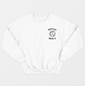 There Is No Planet B Corner Ethical Vegan Sweatshirt (Unisex)-Vegan Apparel, Vegan Clothing, Vegan Sweatshirt, JH030-Vegan Outfitters-X-Small-White-Vegan Outfitters