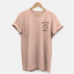 There Is No Planet B Corner Ethical Vegan T-Shirt (Unisex)-Vegan Apparel, Vegan Clothing, Vegan T Shirt, BC3001-Vegan Outfitters-X-Small-Peach-Vegan Outfitters