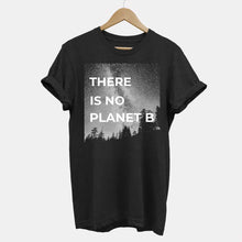 Laden Sie das Bild in den Galerie-Viewer, There Is No Planet B Ethical Vegan T-Shirt (Unisex)-Vegan Apparel, Vegan Clothing, Vegan T Shirt, BC3001-Vegan Outfitters-X-Small-Black-Vegan Outfitters