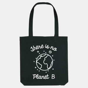 There Is No Planet B Woven Tote Bag, Vegan Gift-Vegan Apparel, Vegan Accessories, Vegan Gift, Vegan Tote Bag-Vegan Outfitters-Black-Vegan Outfitters