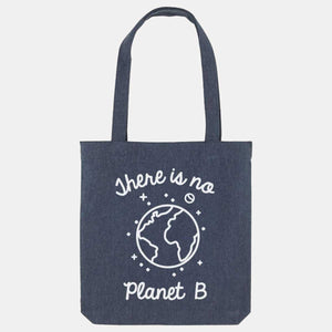 There Is No Planet B Woven Tote Bag, Vegan Gift-Vegan Apparel, Vegan Accessories, Vegan Gift, Vegan Tote Bag-Vegan Outfitters-Midnight-Vegan Outfitters