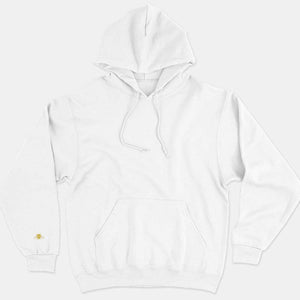 Tiny Embroidered Bumble Bee Ethical Vegan Hoodie (Unisex)-Vegan Apparel, Vegan Clothing, Vegan Hoodie JH001-Vegan Outfitters-X-Small-White-Vegan Outfitters