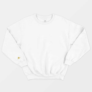 Tiny Embroidered Bumble Bee Ethical Vegan Sweatshirt (Unisex)-Vegan Apparel, Vegan Clothing, Vegan Sweatshirt, JH030-Vegan Outfitters-X-Small-White-Vegan Outfitters