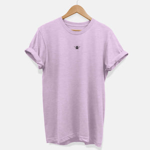 Tiny Embroidered Bumble Bee Ethical Vegan T-Shirt (Unisex)-Vegan Apparel, Vegan Clothing, Vegan T Shirt, BC3001-Vegan Outfitters-X-Small-Dusty Lilac-Vegan Outfitters