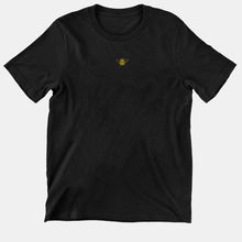 Laden Sie das Bild in den Galerie-Viewer, Tiny Embroidered Bumble Bee Kids T-Shirt (Unisex)-Vegan Apparel, Vegan Clothing, Vegan Kids Shirt, Mini Creator-Vegan Outfitters-3-4 Years-Black-Vegan Outfitters