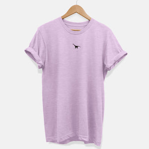 Tiny Embroidered Dino Ethical Vegan T-Shirt (Unisex)-Vegan Apparel, Vegan Clothing, Vegan T Shirt, BC3001-Vegan Outfitters-X-Small-Dusty Lilac-Vegan Outfitters