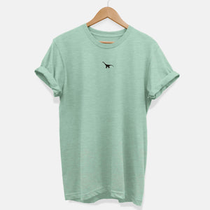Tiny Embroidered Dino Ethical Vegan T-Shirt (Unisex)-Vegan Apparel, Vegan Clothing, Vegan T Shirt, BC3001-Vegan Outfitters-X-Small-Mint-Vegan Outfitters