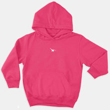 Load image into Gallery viewer, Tiny Embroidered Dinosaur Kids Hoodie (Unisex)-Vegan Apparel, Vegan Clothing, Vegan Kids Hoodie, JH001J-Vegan Outfitters-1-2 Years-Bold Pink-Vegan Outfitters