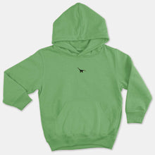 Load image into Gallery viewer, Tiny Embroidered Dinosaur Kids Hoodie (Unisex)-Vegan Apparel, Vegan Clothing, Vegan Kids Hoodie, JH001J-Vegan Outfitters-1-2 Years-Green-Vegan Outfitters