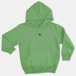 Tiny Embroidered Dinosaur Kids Hoodie (Unisex)-Vegan Apparel, Vegan Clothing, Vegan Kids Hoodie, JH001J-Vegan Outfitters-1-2 Years-Green-Vegan Outfitters