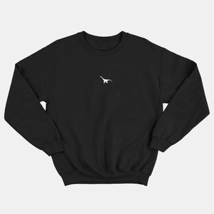 Tiny Embroidered Dinosaur Kids Sweatshirt (Unisex)-Vegan Apparel, Vegan Clothing, Vegan Kids Sweatshirt, JH030B-Vegan Outfitters-3-4 years-Black-Vegan Outfitters