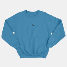 Charger l&#39;image dans la galerie, Tiny Embroidered Dinosaur Kids Sweatshirt (Unisex)-Vegan Apparel, Vegan Clothing, Vegan Kids Sweatshirt, JH030B-Vegan Outfitters-3-4 years-Bright Blue-Vegan Outfitters