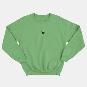Tiny Embroidered Dinosaur Kids Sweatshirt (Unisex)-Vegan Apparel, Vegan Clothing, Vegan Kids Sweatshirt, JH030B-Vegan Outfitters-3-4 years-Green-Vegan Outfitters
