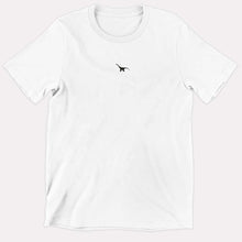 Laden Sie das Bild in den Galerie-Viewer, Tiny Embroidered Dinosaur Kids T-Shirt (Unisex)-Vegan Apparel, Vegan Clothing, Vegan Kids Shirt, Mini Creator-Vegan Outfitters-3-4 Years-White-Vegan Outfitters