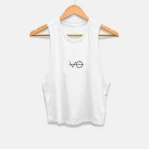 VO Cropped Tank-Vegan Apparel, Vegan Clothing, Vegan Cropped Tank, BC6682-Vegan Outfitters-Large-White-Vegan Outfitters