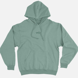 VO Embroidered Ethical Vegan Hoodie (Unisex)-Vegan Apparel, Vegan Clothing, Vegan Hoodie JH001-Vegan Outfitters-X-Small-Dusty Green-Vegan Outfitters