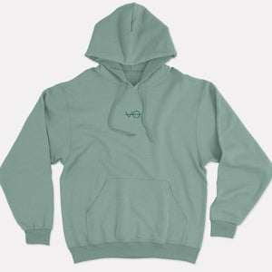 VO Embroidered Ethical Vegan Hoodie (Unisex)-Vegan Apparel, Vegan Clothing, Vegan Hoodie JH001-Vegan Outfitters-X-Small-Dusty Green-Vegan Outfitters