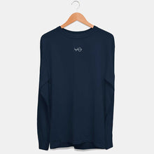 Laden Sie das Bild in den Galerie-Viewer, VO Embroidered Ethical Vegan Long Sleeve T-Shirt (Mens)-Vegan Apparel, Vegan Clothing, Vegan Long Sleeve T Shirt, Shuffler-Vegan Outfitters-Small-French Navy-Vegan Outfitters