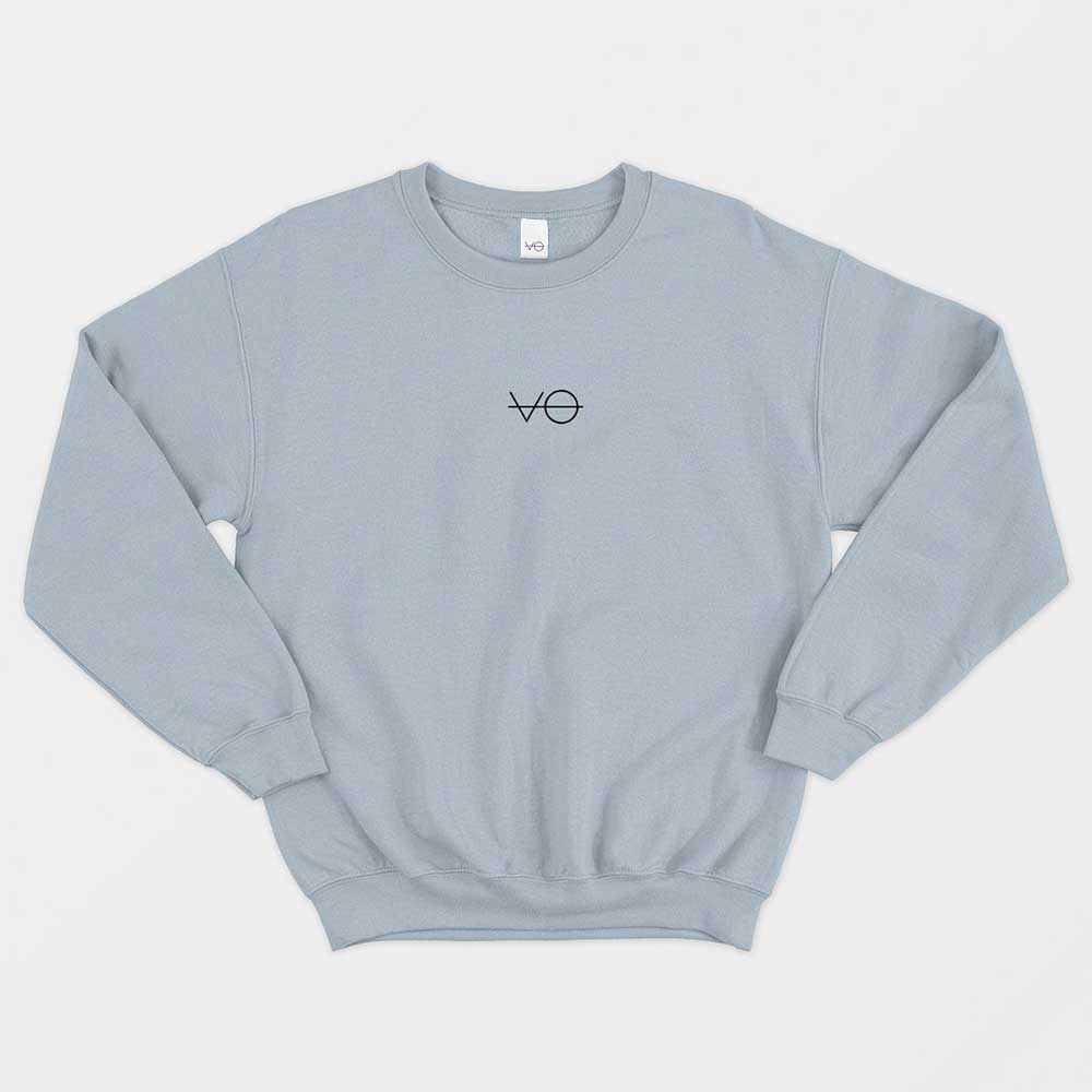 VO Embroidered Ethical Vegan Sweatshirt (Unisex)-Vegan Apparel, Vegan Clothing, Vegan Sweatshirt, JH030-Vegan Outfitters-X-Small-Blue-Vegan Outfitters
