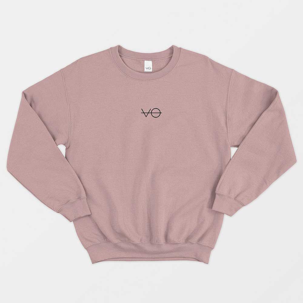 VO Embroidered Ethical Vegan Sweatshirt (Unisex)-Vegan Apparel, Vegan Clothing, Vegan Sweatshirt, JH030-Vegan Outfitters-X-Small-Dusty Pink-Vegan Outfitters