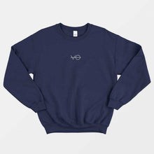 Laden Sie das Bild in den Galerie-Viewer, VO Embroidered Ethical Vegan Sweatshirt (Unisex)-Vegan Apparel, Vegan Clothing, Vegan Sweatshirt, JH030-Vegan Outfitters-X-Small-Navy-Vegan Outfitters