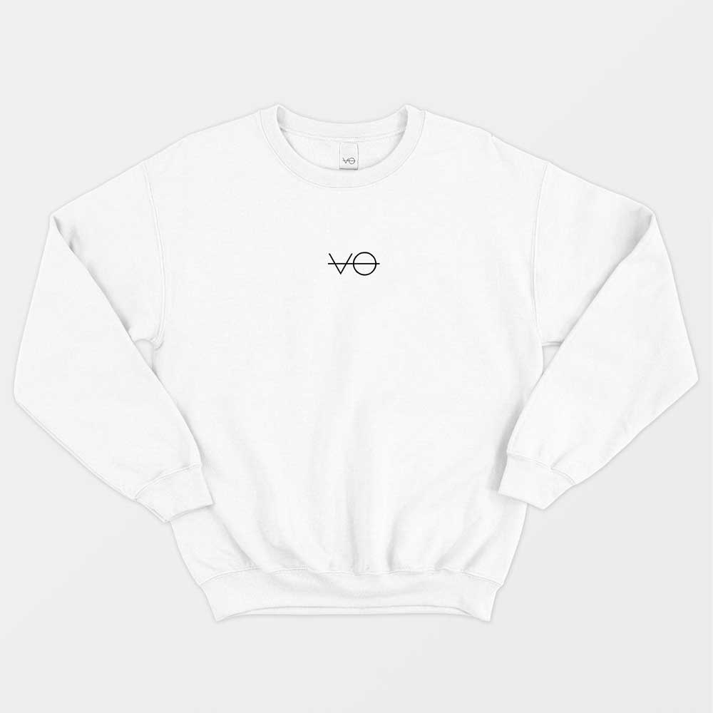 VO Embroidered Ethical Vegan Sweatshirt (Unisex)-Vegan Apparel, Vegan Clothing, Vegan Sweatshirt, JH030-Vegan Outfitters-X-Small-White-Vegan Outfitters