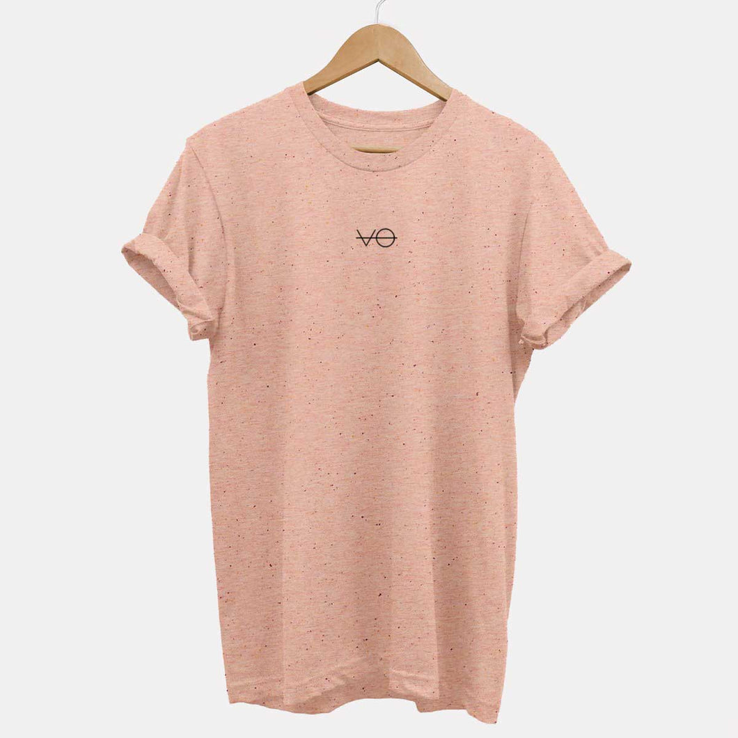 VO Embroidered Ethical Vegan T-Shirt (Unisex)-Vegan Apparel, Vegan Clothing, Vegan T Shirt, Creator-Vegan Outfitters-X-Small-Textured Pink-Vegan Outfitters
