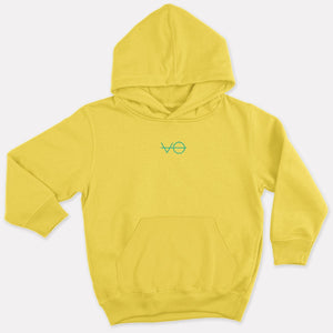 VO Embroidered Kids Hoodie (Unisex)-Vegan Apparel, Vegan Clothing, Vegan Kids Hoodie, JH001J-Vegan Outfitters-1-2 Years-Yellow-Vegan Outfitters
