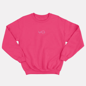 VO Embroidered Kids Sweatshirt (Unisex)-Vegan Apparel, Vegan Clothing, Vegan Kids Sweatshirt, JH030B-Vegan Outfitters-3-4 years-Bold Pink-Vegan Outfitters