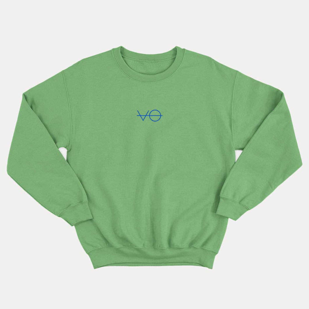 VO Embroidered Kids Sweatshirt (Unisex)-Vegan Apparel, Vegan Clothing, Vegan Kids Sweatshirt, JH030B-Vegan Outfitters-3-4 years-Green-Vegan Outfitters