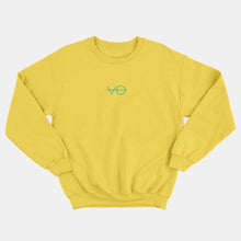 Laden Sie das Bild in den Galerie-Viewer, VO Embroidered Kids Sweatshirt (Unisex)-Vegan Apparel, Vegan Clothing, Vegan Kids Sweatshirt, JH030B-Vegan Outfitters-3-4 years-Yellow-Vegan Outfitters