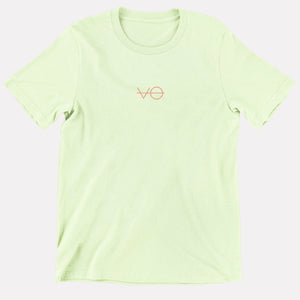 VO Embroidered Kids T-Shirt (Unisex)-Vegan Apparel, Vegan Clothing, Vegan Kids Shirt, Mini Creator-Vegan Outfitters-3-4 Years-Pastel Green-Vegan Outfitters