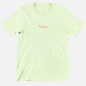 VO Embroidered Kids T-Shirt (Unisex)-Vegan Apparel, Vegan Clothing, Vegan Kids Shirt, Mini Creator-Vegan Outfitters-3-4 Years-Pastel Green-Vegan Outfitters